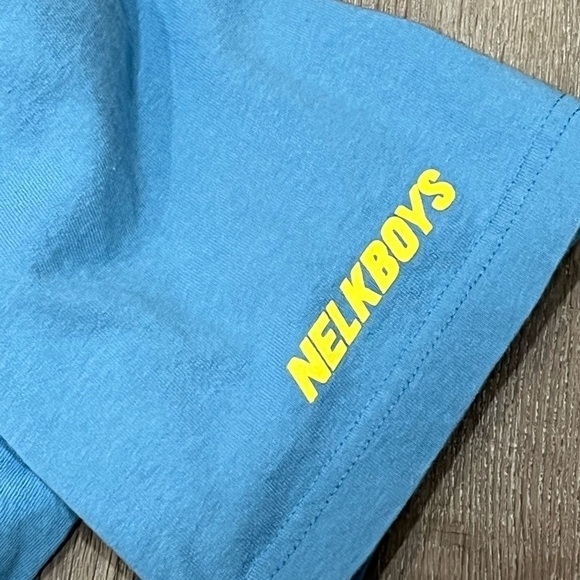 Men’s Medium Full Send NELK BOYS Light Blue Logo Short Sleeve T-Shirt - Picture 6 of 7